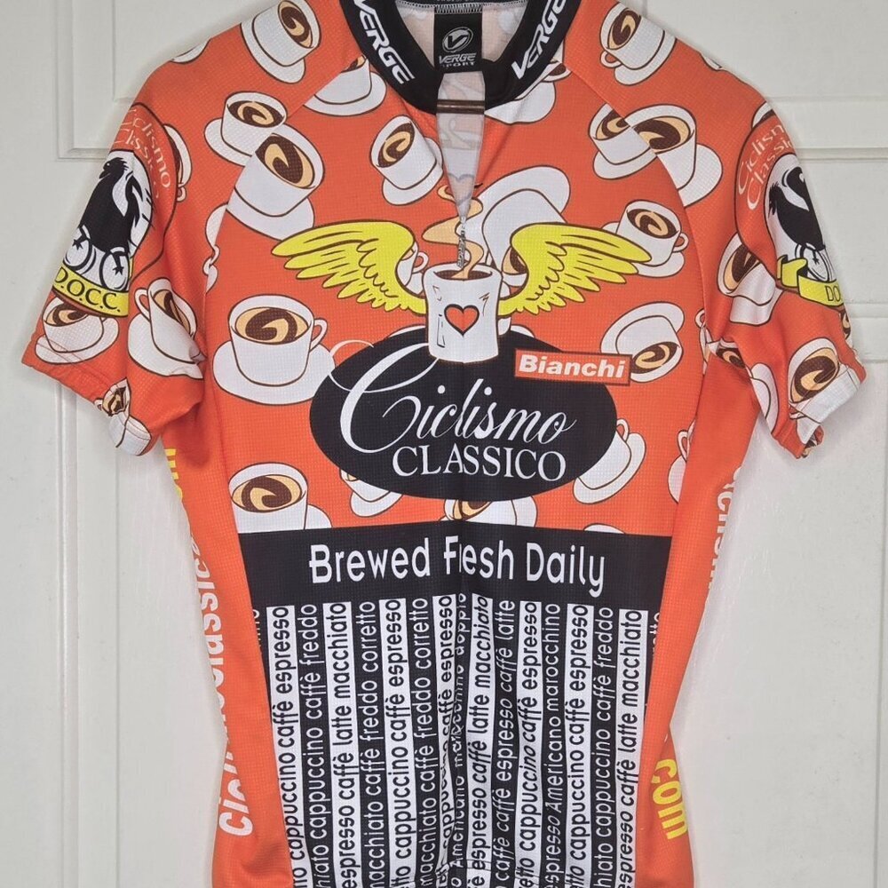 Verge Sport Men's Short Sleeve Cycling Jersey Bianchi Training Pedal Racing Top